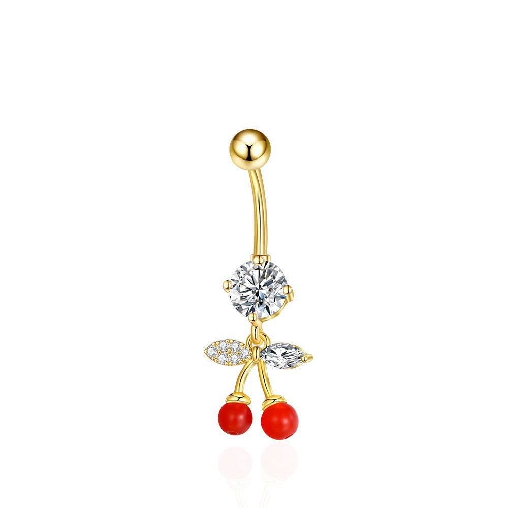 Zircon Butterfly Belly Button Ring 14G Navel Jewelry Copper CZ Dangle Body Piercing - Image 2