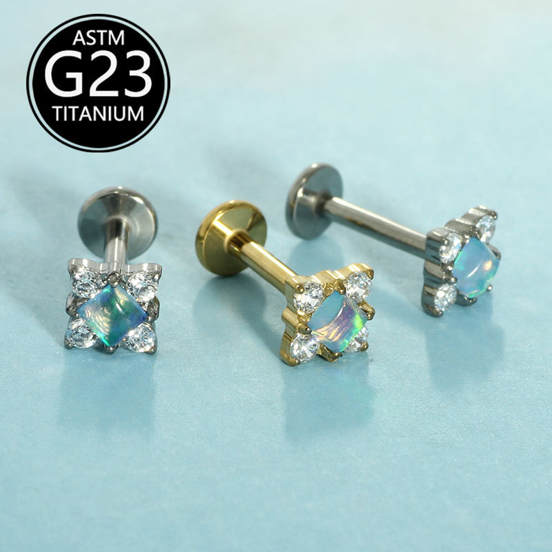 G23 Titanium 16G Internal Thread Flat Bottom Lip Stud & Ear Bone Stud Lip Piercing Jewelry from - Image 3