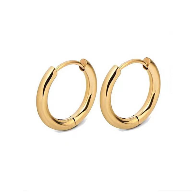 G23 Titanium Round Wire Earring Stud Fine Polished Simple Cartilage Ear Piercing Jewelry - Image 5