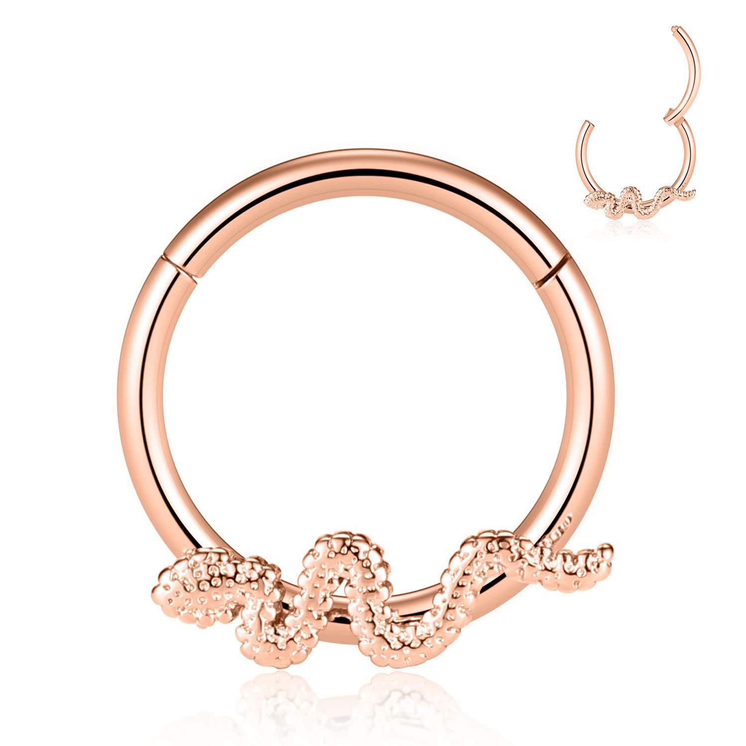 G23 Titanium Snake Multifunctional Ring Piercing Jewelry Nose Ring Earring Ear Hoop Closed Ring - Image 5