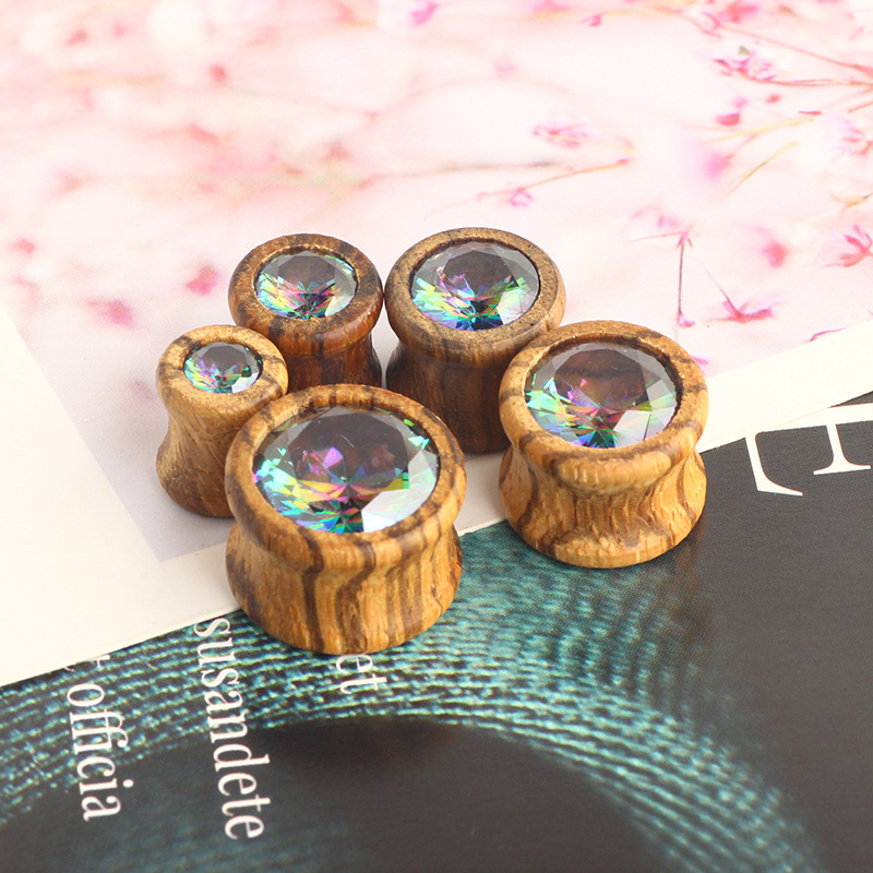 Wood Color Zircon Star Earring 316L Surgical Steel Cartilage Piercing Jewelry - Image 5