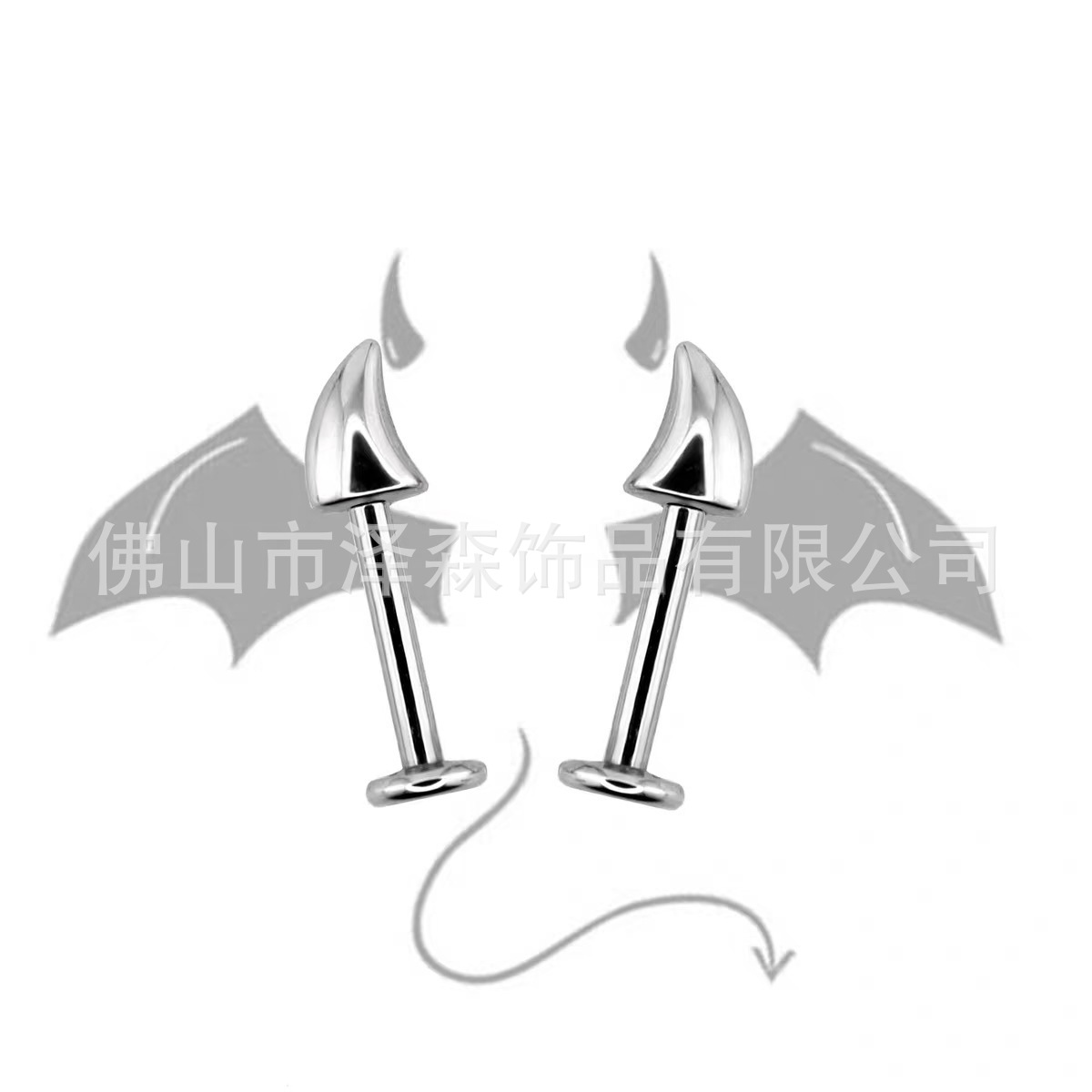 F136 Titanium Alloy Earrings Little Devil Horn Tip Cone G23 Titanium Head Body Piercing Devil Lip Nail Ear Bone - Image 2
