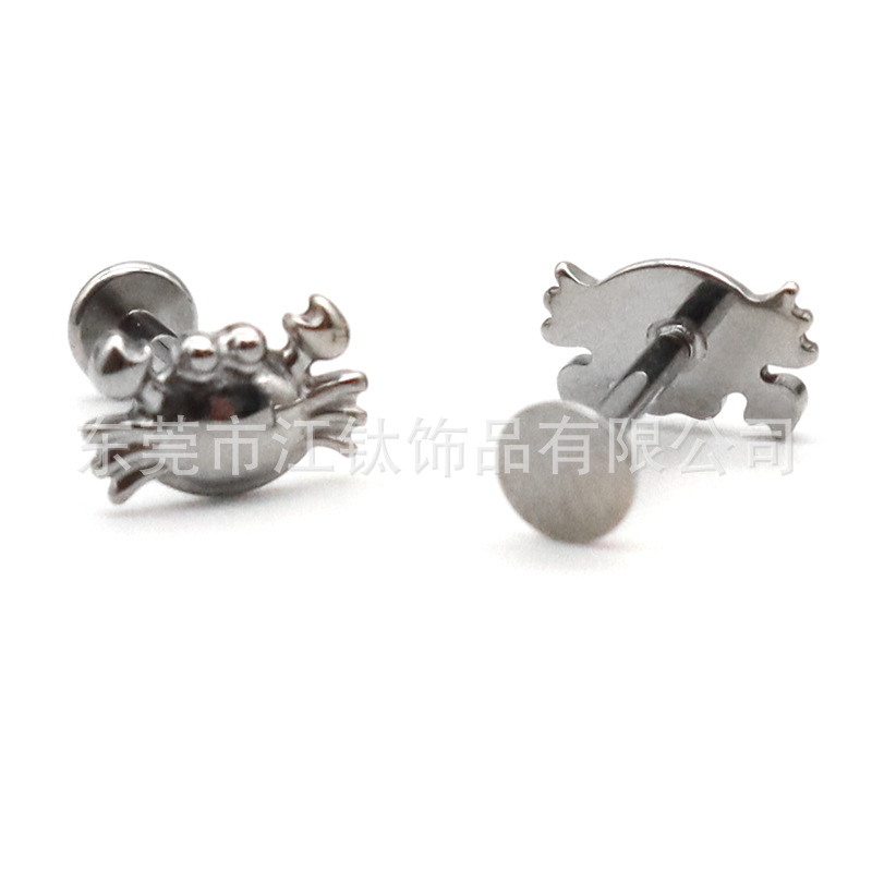 F136 Titanium Crab Earrings Internal Thread Lip Nails Piercing Jewelry G23 Titanium Alloy - Image 5