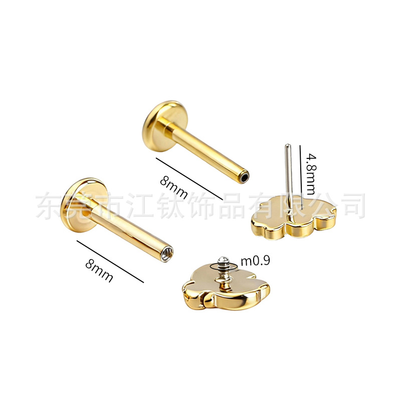 G23 Titanium Alloy Cartilage Bee Stud Earring, Polished Fashion 316L Surgical Steel Body Piercing Jewelry for Women Men - Image 2