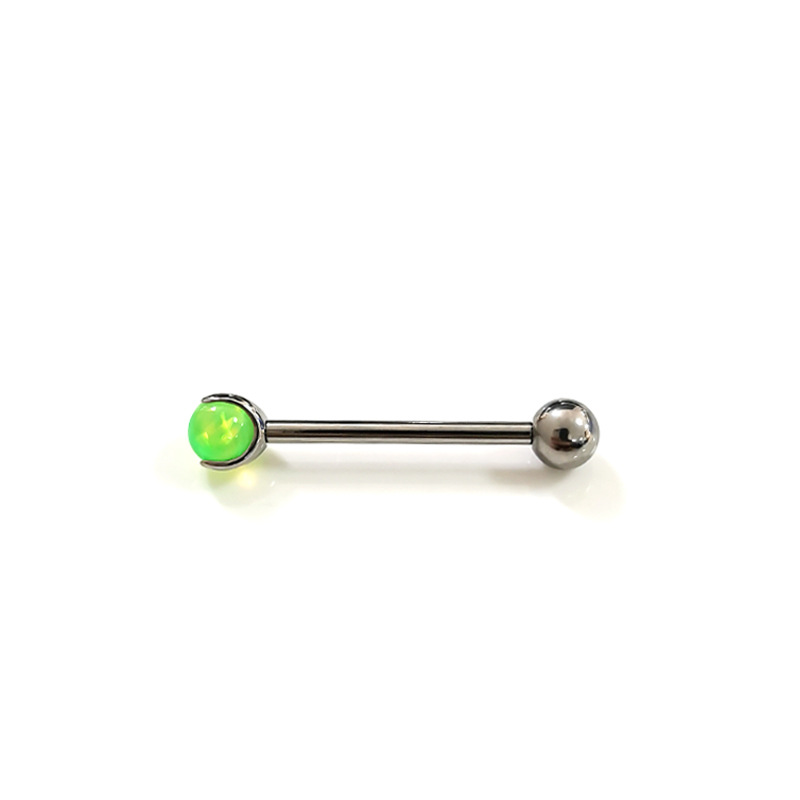 F136 Tongue Nail Aurora Opal Internal Thread Straight Barbell Three Claw Ball G23 Titanium Alloy Piercing Jewelry Jelly Opal Ball - Image 5