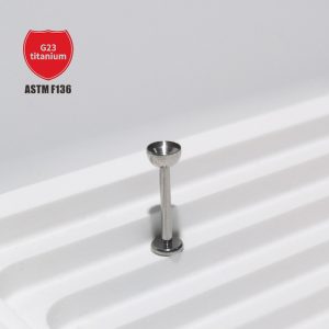 F136 Hollow Cup 18G Internal Thread Lip Stud G23 Titanium Alloy Piercing Jewelry