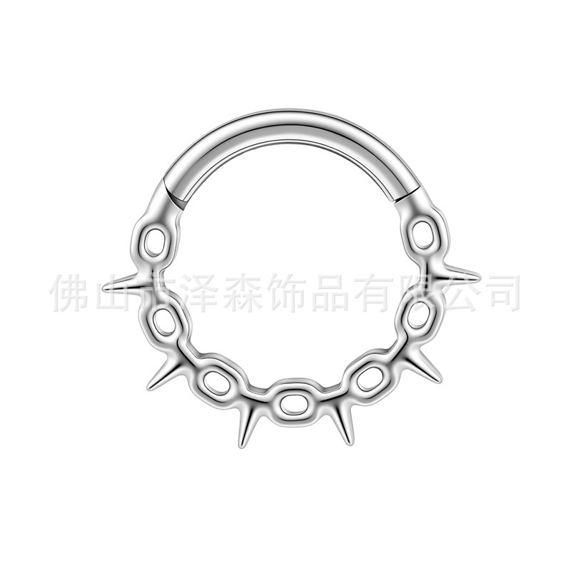 F136 Titanium Alloy Nose Ring Seamless Diamond Stud Body Piercing Jewelry 1.2x8mm - Image 2