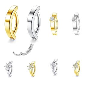 Simple Stainless Steel Unisex Zircon Navel Ring Body Piercing Jewelry Gold Plated Belly Button Ring