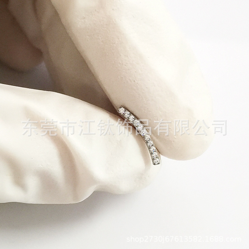 F136 Titanium Smiley Face Earrings with 5A CZ G23 Titanium Alloy Cartilage Stud Body Piercing Jewelry - Image 2