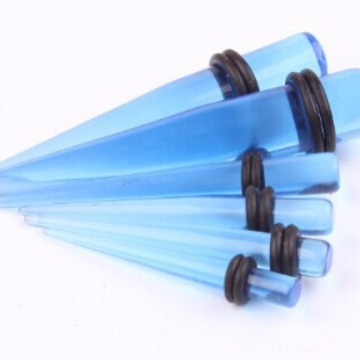 Trendy Blue Pointed Cone Acrylic Ear Plug Ear Gauges for Auricle Non-Mainstream Piercing Jewelry - Image 3