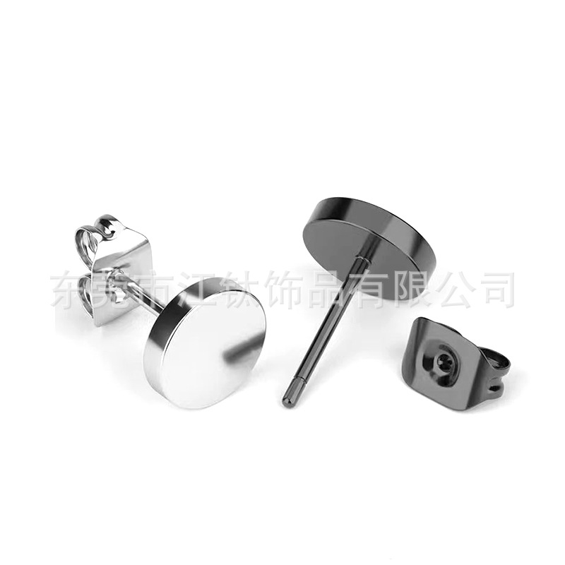 G23 Titanium Round Cake Earring Punk Rock Dumbbell Flat Ear Bone Nail Piercing Jewelry - Image 2