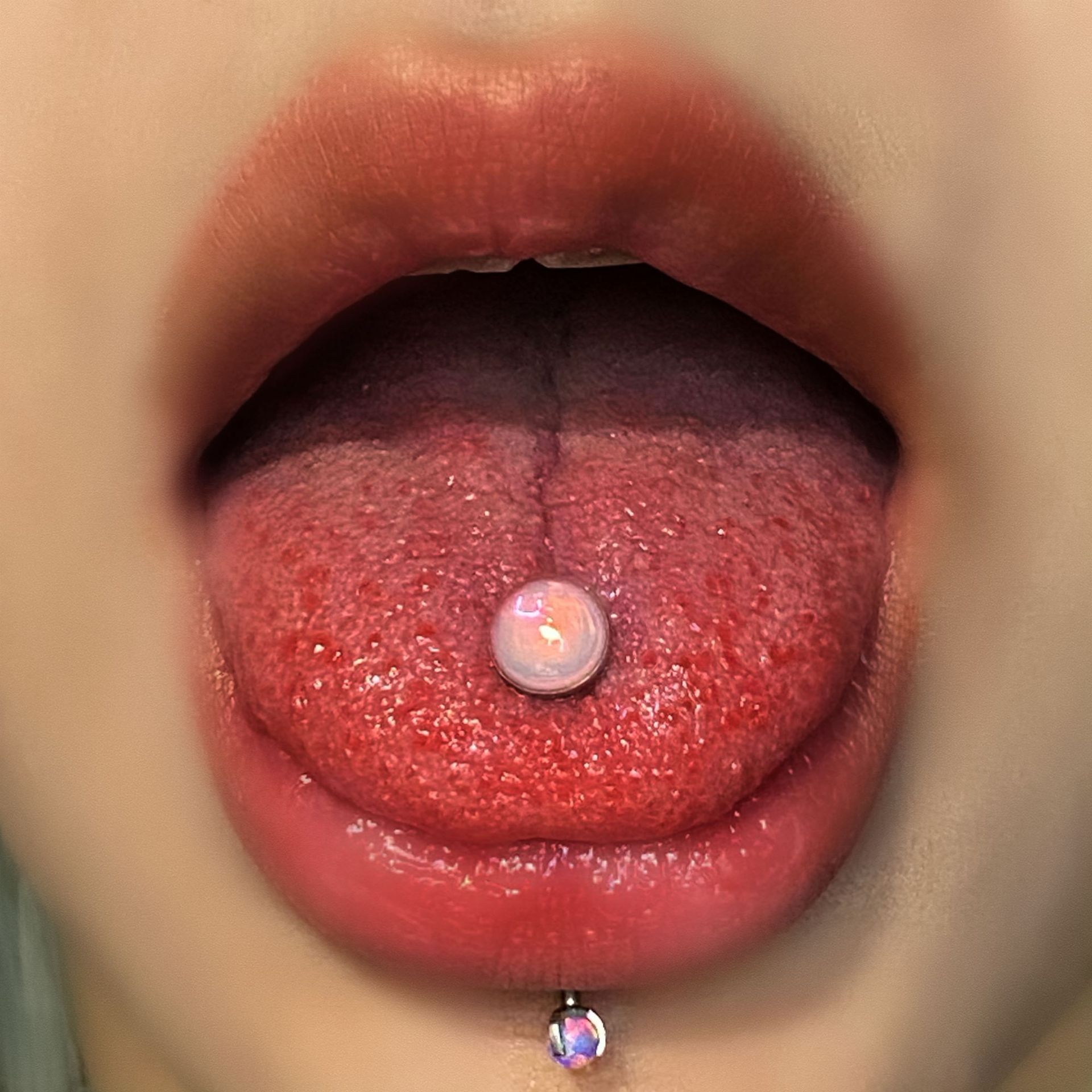 Titanium Steel Tongue Ring Piercing Jewelry 12mm Bar Length 1.6mm Thick Hot Style - Image 2