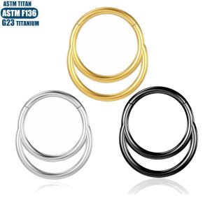 F136 Titanium Alloy Nose Ring Moon Hinge Seamless Open Ring Septum Ear Cartilage Piercing Jewelry Wholesale