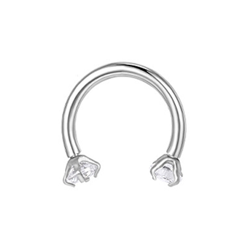 Amazon Classic Hot Sale Stainless Steel CZ Nose Ring Horseshoe Hoop 316L Steel C-Shaped BCR Nose Jewelry - Image 2
