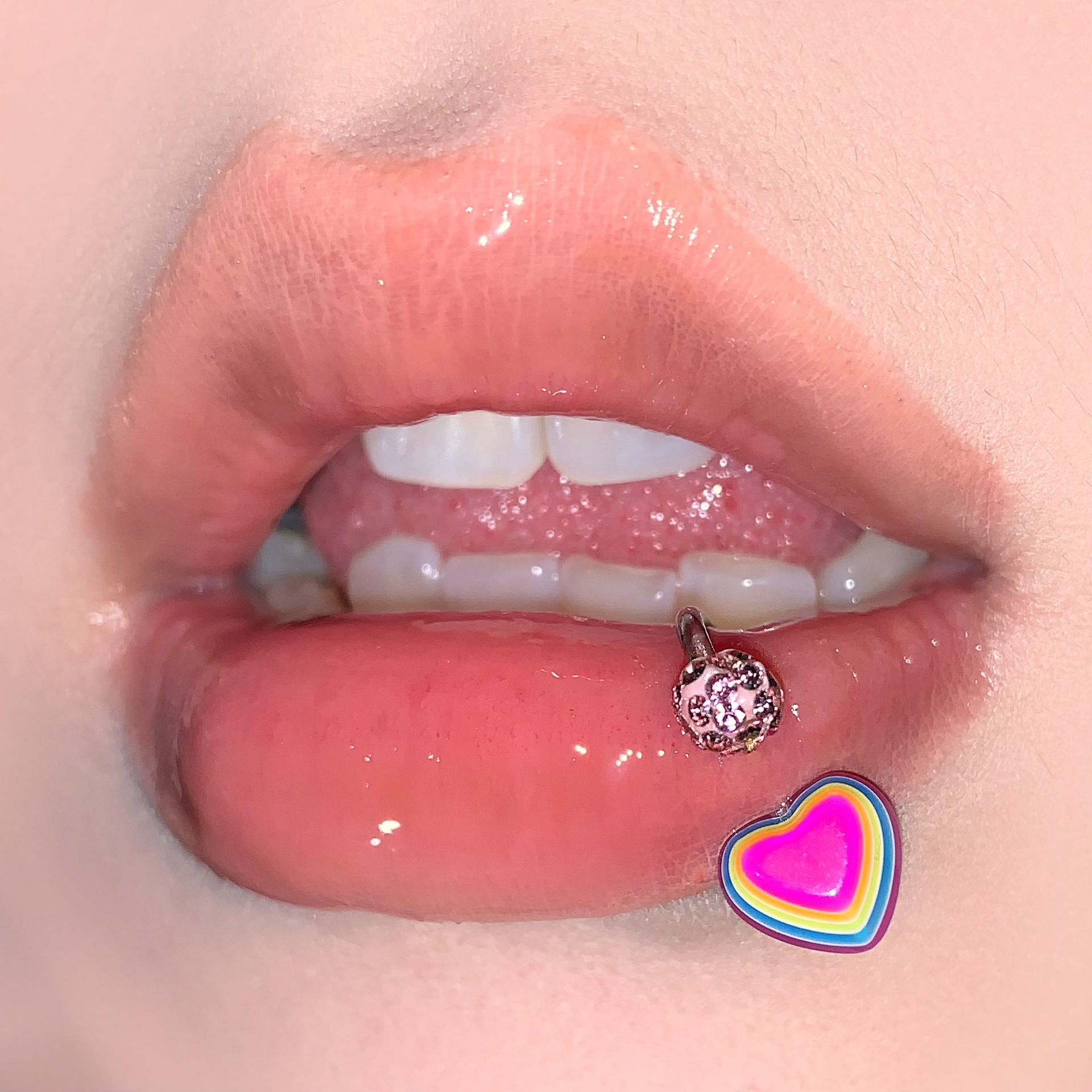 Dopamine Star Lip Ring, Sparkling Mud Ball Colorful Ear Bone Ring, Titanium Steel External Thread Piercing Jewelry Wholesale - Image 4