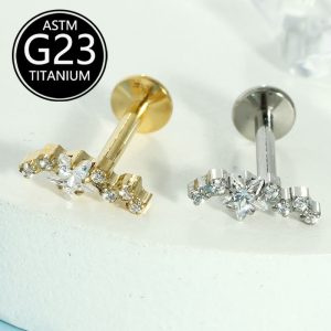 G23 Titanium Internally Threaded Lip Nail Ear Bone Stud 1.2x10mm