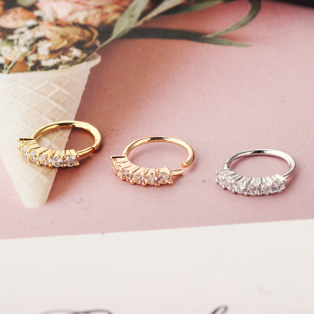 Rose Gold Star Cartilage Earring Lip Ring Nose Stud Body Piercing Jewelry Copper - Image 4