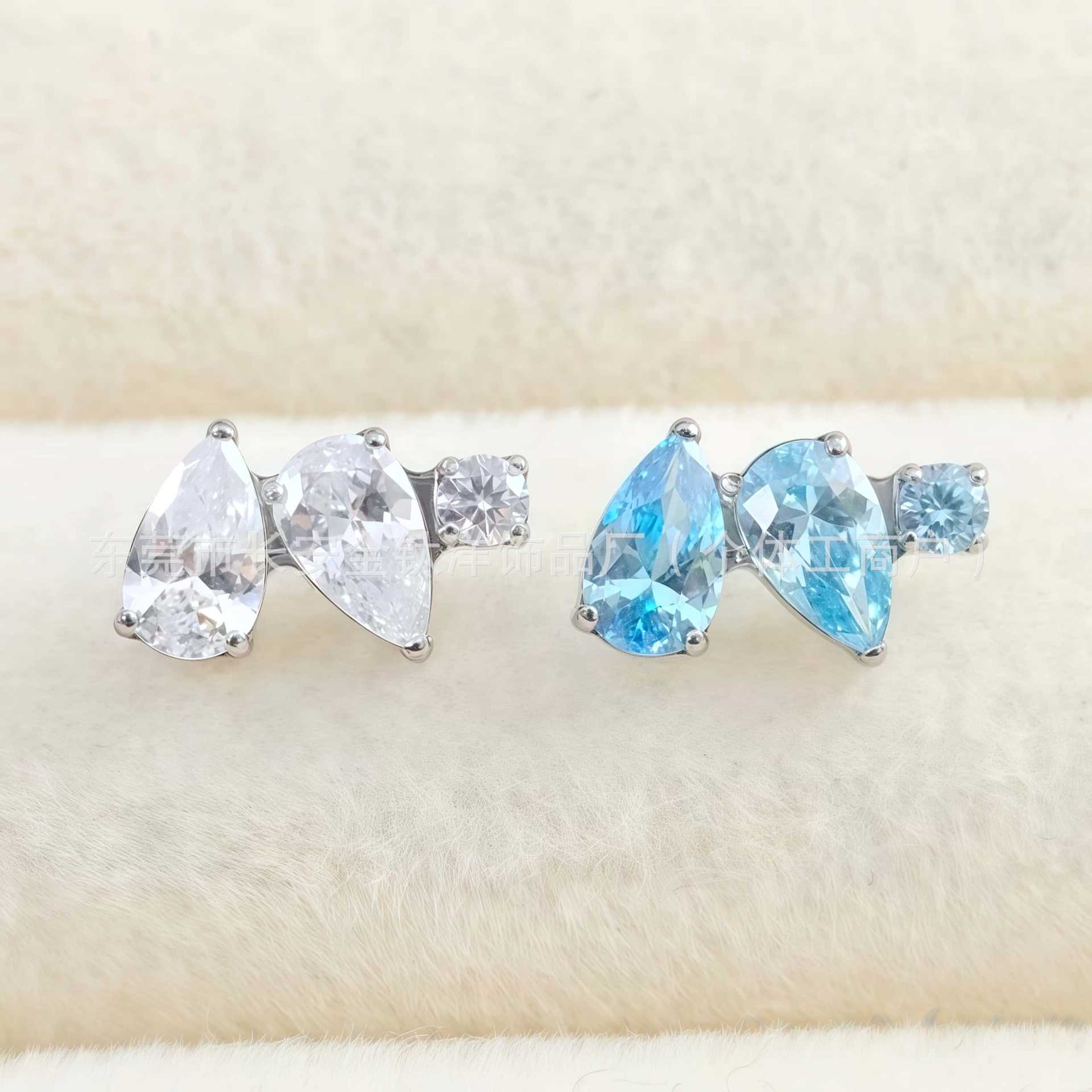 F136 Titanium Water Drop Earrings with Zirconia, Lip Studs, Nose Studs, Ear Studs, Ear Cartilage Studs, G23 Titanium Alloy Piercing Jewelry - Image 4