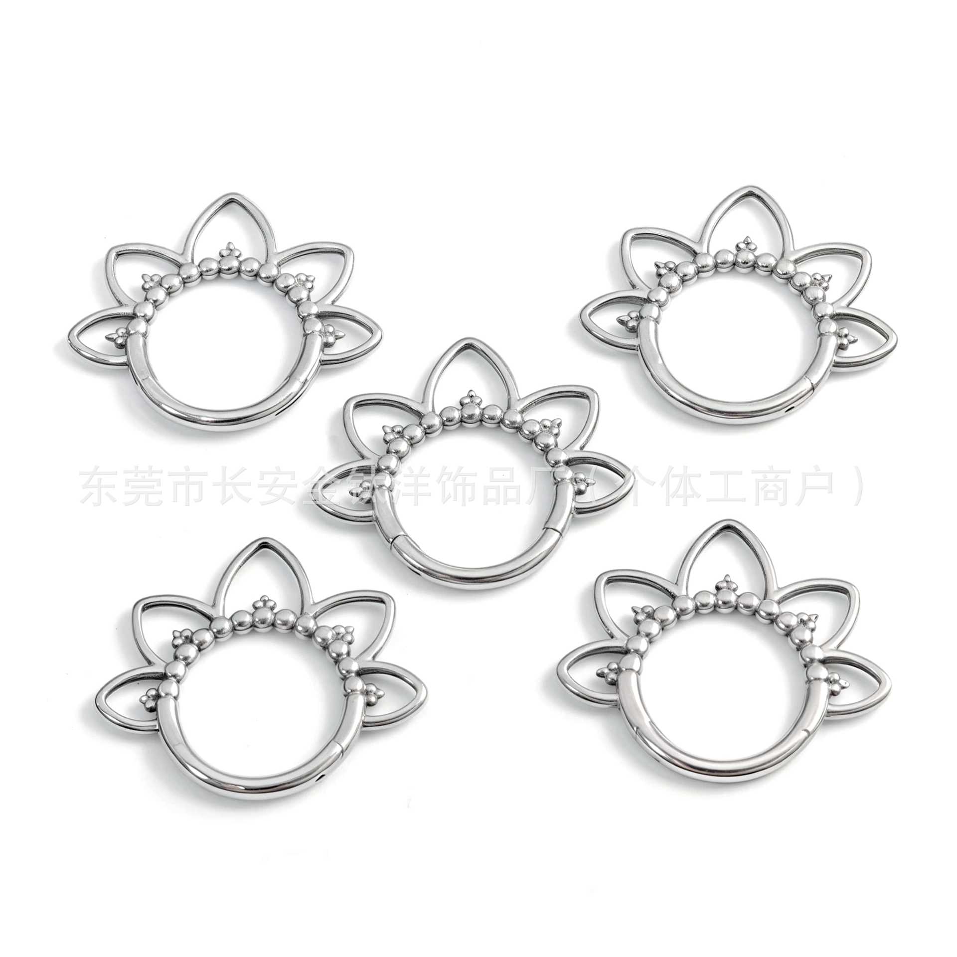 F136 Titanium Petal Closed Ring Pinless Hoop Earrings Lip Ring Nose Ring Seamless Ring G23 Titanium Alloy Piercing Jewelry - Image 5