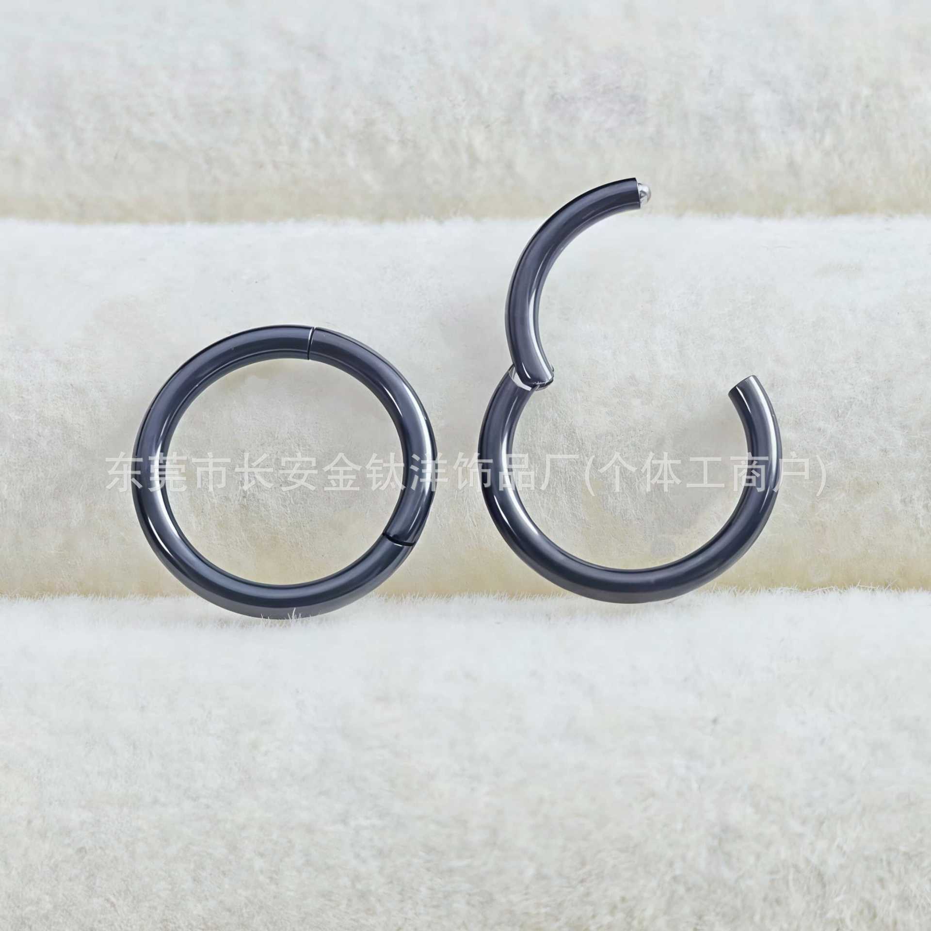 F136 Titanium Black-Plated Seamless Nose Ring Closed Hoop for Ear, Lip Piercing Jewelry - Image 4