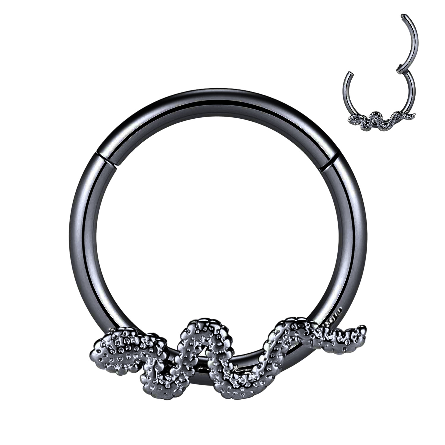 G23 Titanium Snake Multifunctional Ring Piercing Jewelry Nose Ring Earring Ear Hoop Closed Ring - Image 4