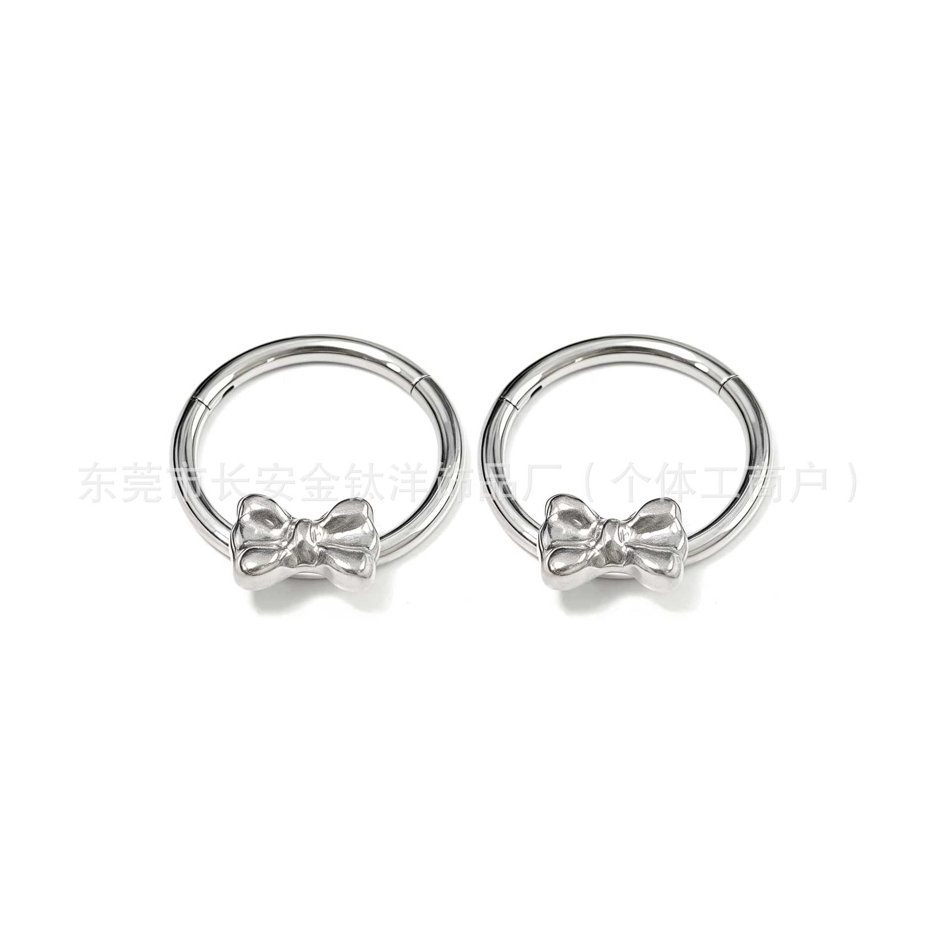 F136 Titanium Bow Seamless Open Ring Nose Septum Nose Ring Earrings - G23 Titanium Alloy Piercing Jewelry - Image 2