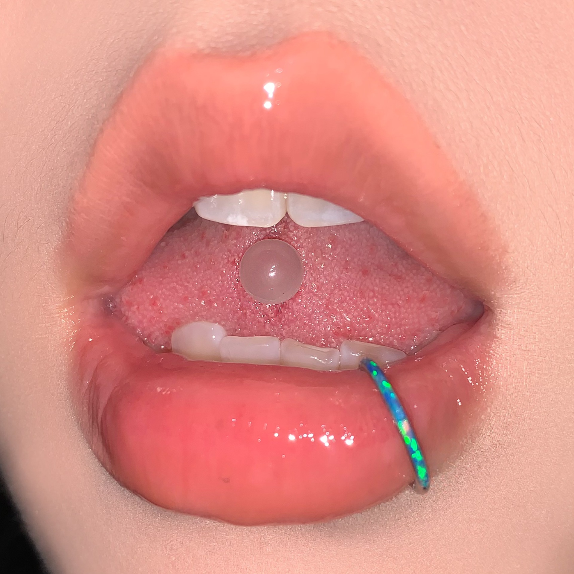 Luminous Double Color Acrylic Tongue Barbell Stainless Steel External Thread Tongue Piercing Jewelry for Women Men - Image 4
