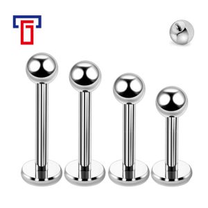 G23 Titanium Inner Teeth Lip Nail 6-14mm Ball Tongue Nail Flat Bottom Rod Earring Nail Titanium Alloy Body Puncture Jewelry