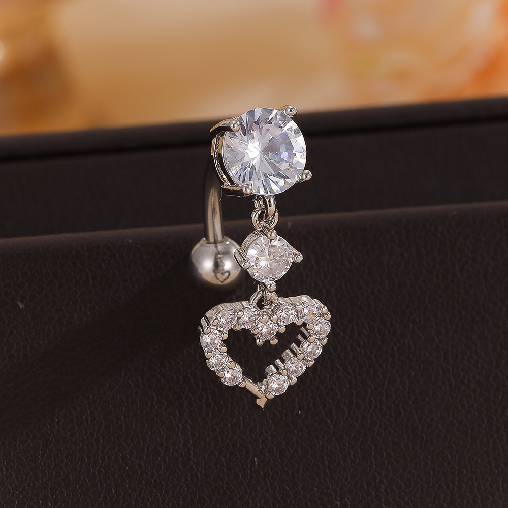 Heart & Star Dangle Belly Button Ring Copper Butterfly Navel Piercing Jewelry - Image 5