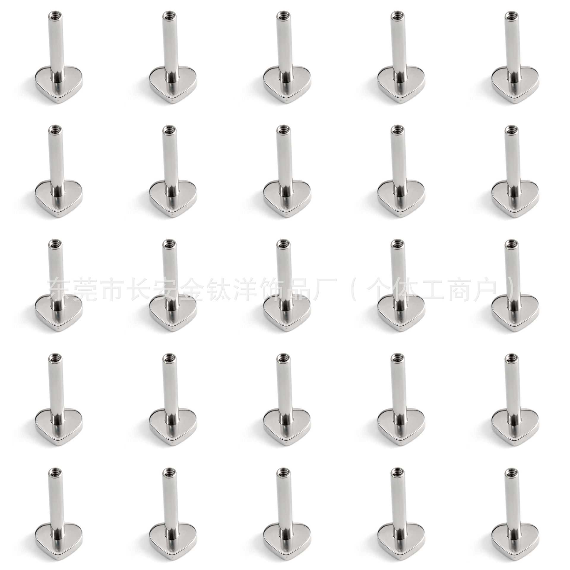 F136 Titanium Internal Thread Heart Base Lip Stud Tongue Stud Ear Stud Cartilage Stud G23 Titanium Alloy Piercing Jewelry - Image 4