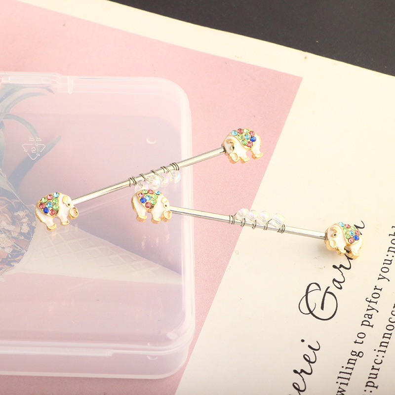 316L Titanium Steel Exaggerated Lady Ear Bone Nail Punk Wind Retro Long Earring - Image 5