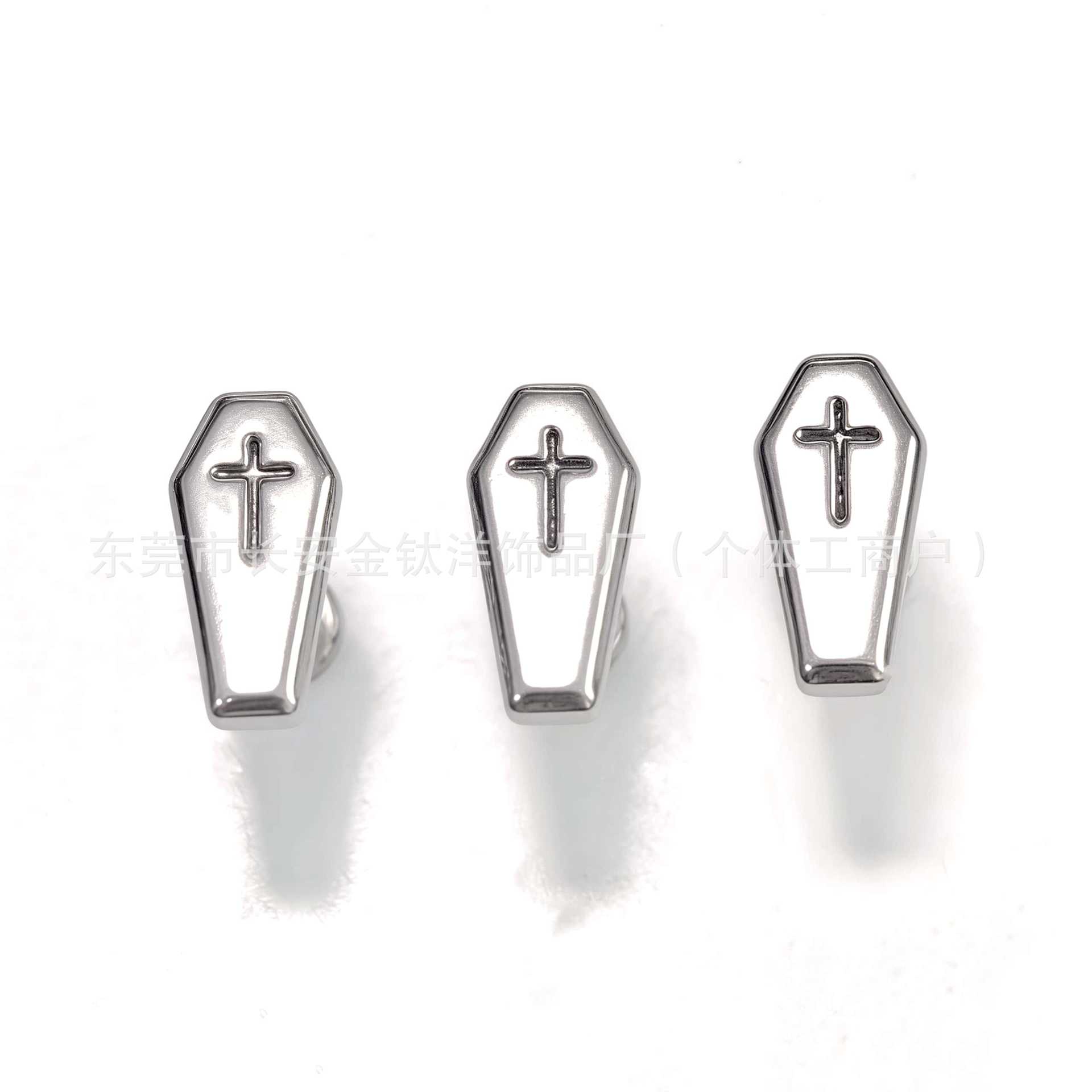 F136 Titanium Personalized Cross Coffin Plate Earrings Nose Nails Ear Bone Nails Cochlear Nails G23 Titanium Alloy Piercing Jewelry - Image 4