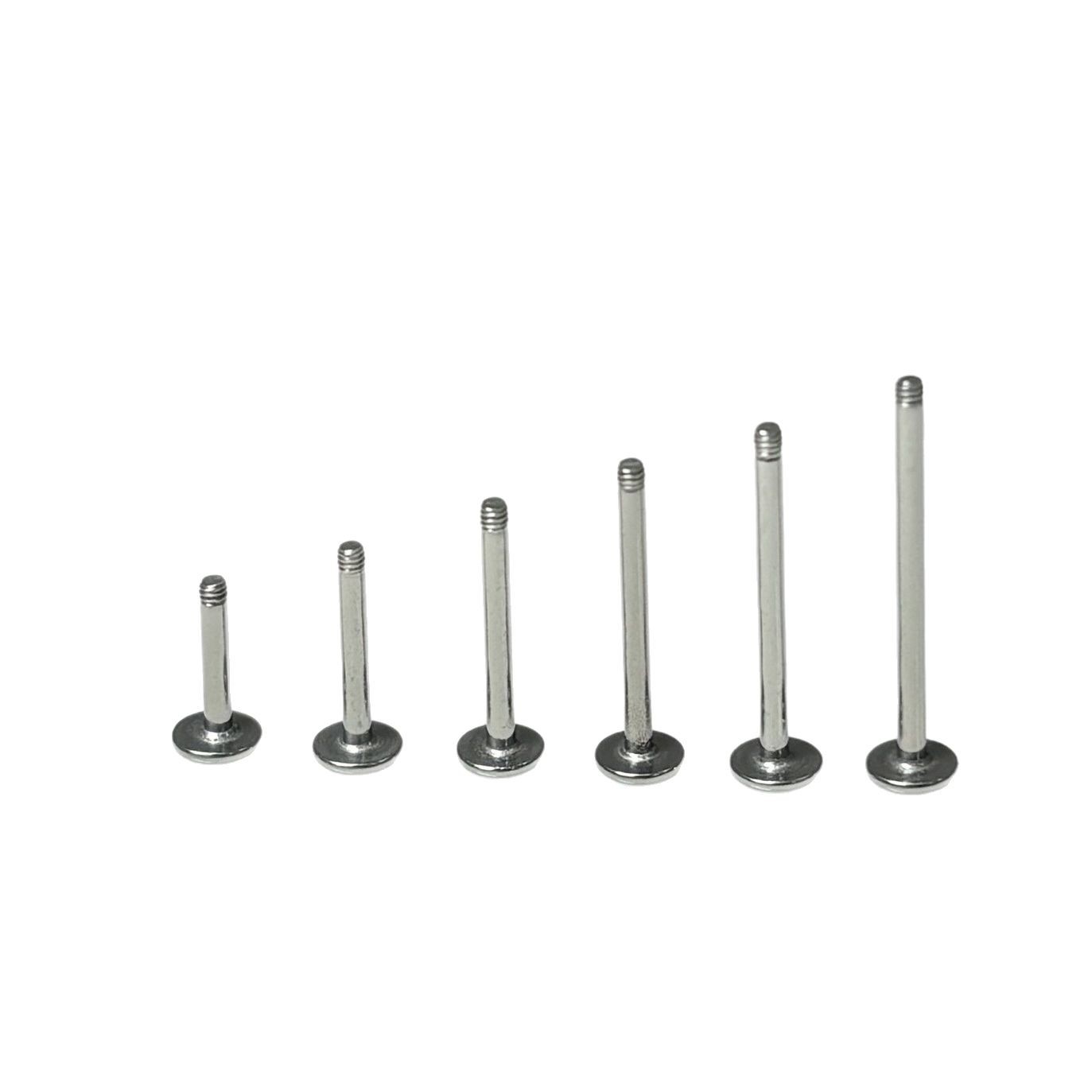 316L Surgical Steel Lip Nail Tongue Nail External Thread Replacement Rod Flats Bottom Universal Piercing Accessories Wholesale - Image 5