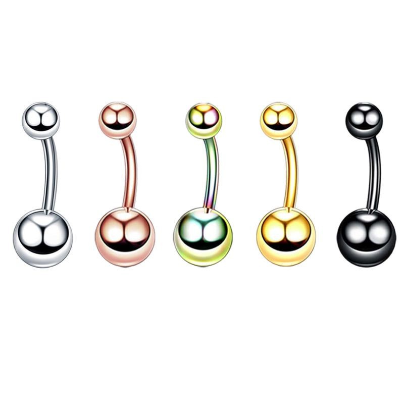 G23 Titanium Double Ball Navel Ring with CZ Diamond - 1.6mm 14G Belly Button Piercing Jewelry - Image 5