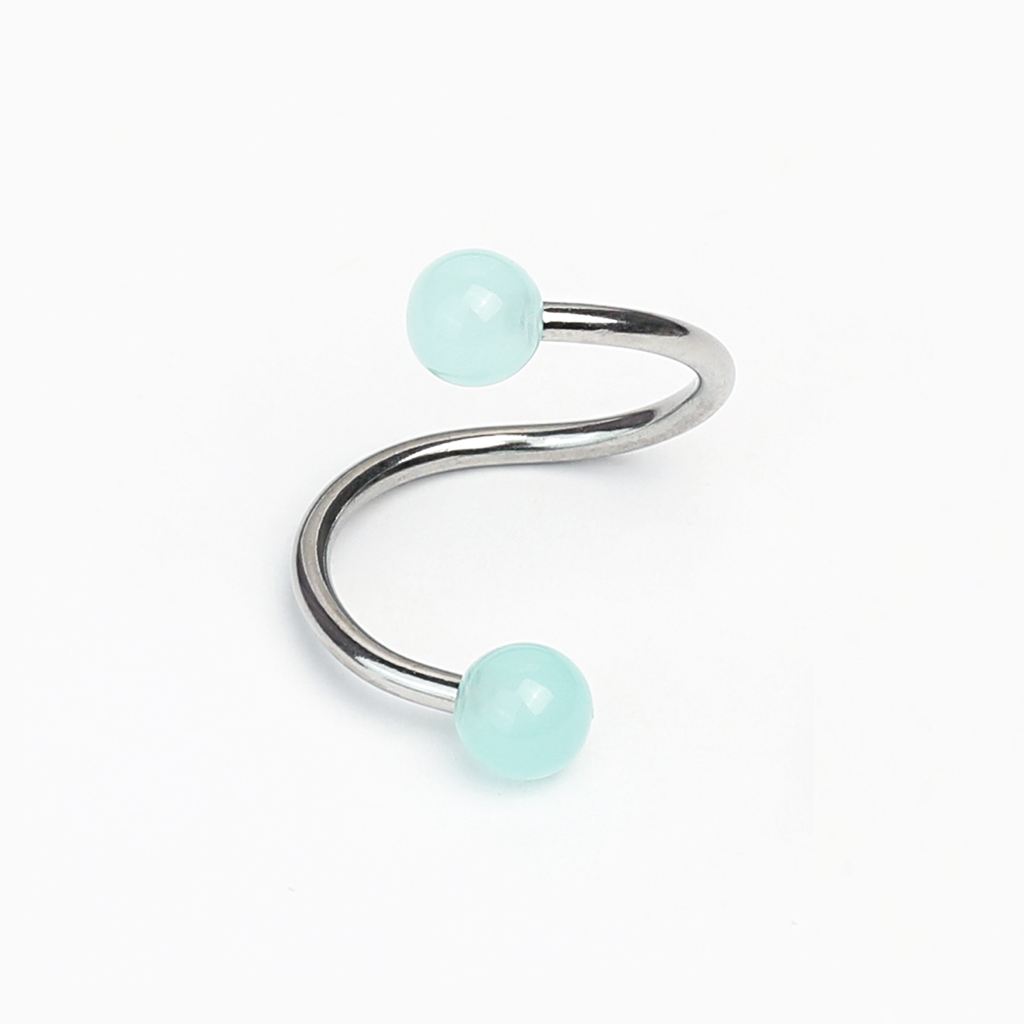 Double-Ended Mint Green Lip Ring S-Shaped Lip Ring Acrylic Ear Bone Ring S-Ring Lip Stud Hot Girl Piercing Jewelry - Image 3