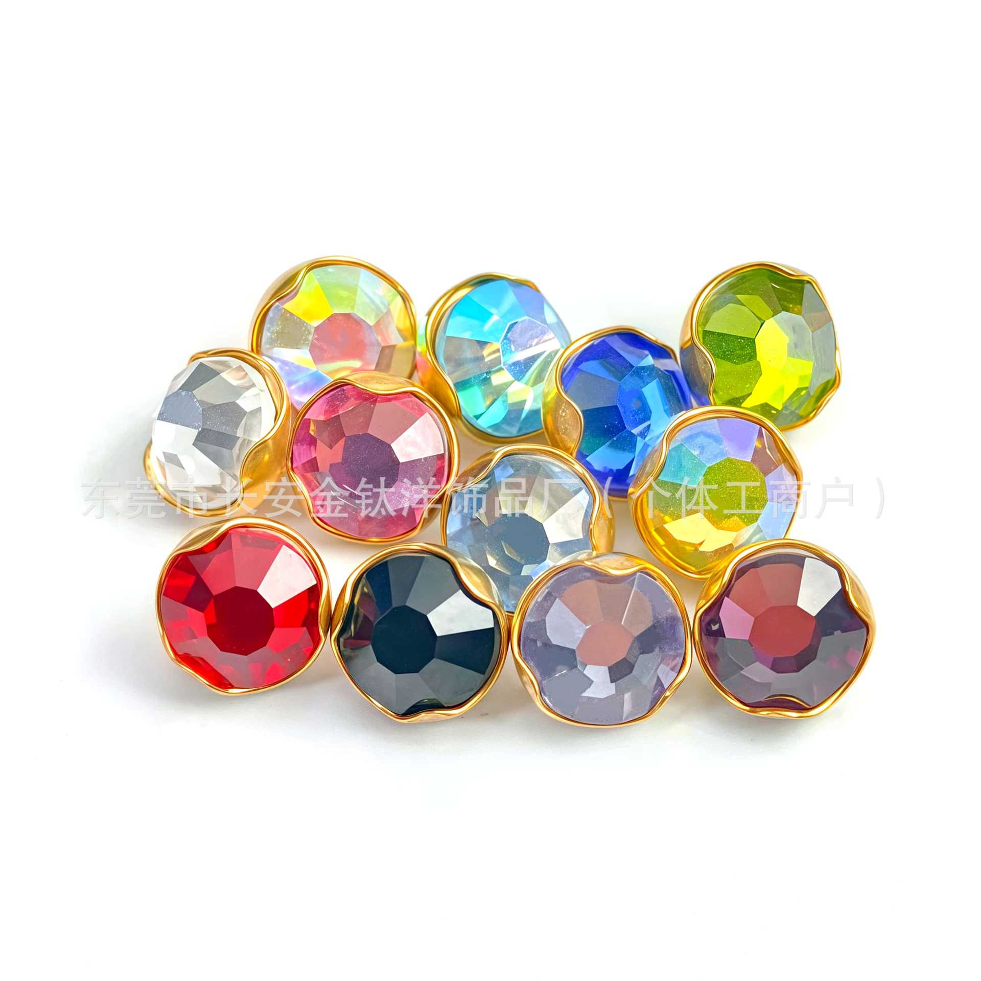 F136 Titanium 18K Gold-Plated Wave-Set Czech Diamond Stud Earrings Navel Nail G23 Titanium Alloy Piercing Jewelry - Image 5