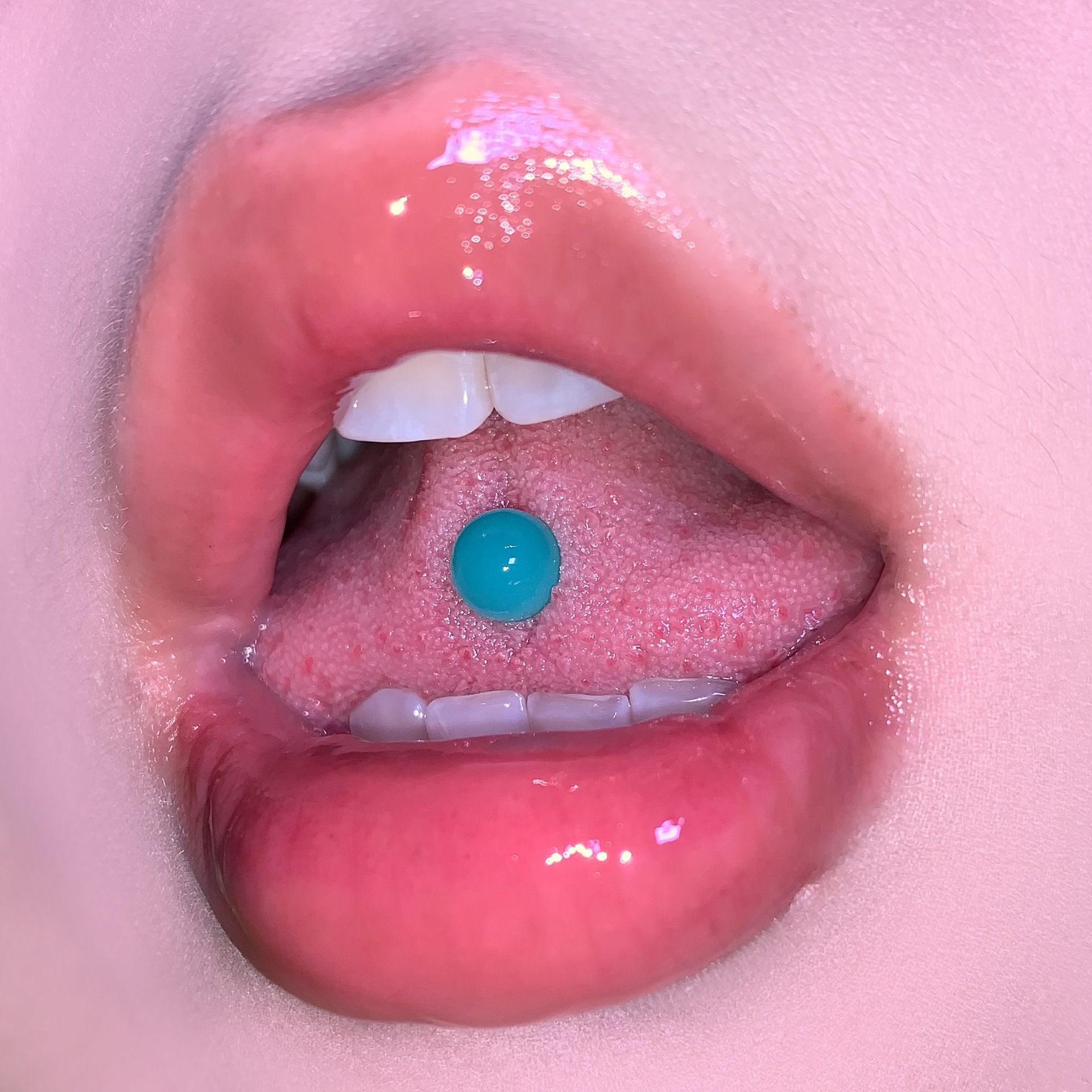 Mint Green Acrylic Tongue Nail Titanium Steel Double-Headed Piercing Jewelry for Hot Girls - Image 4