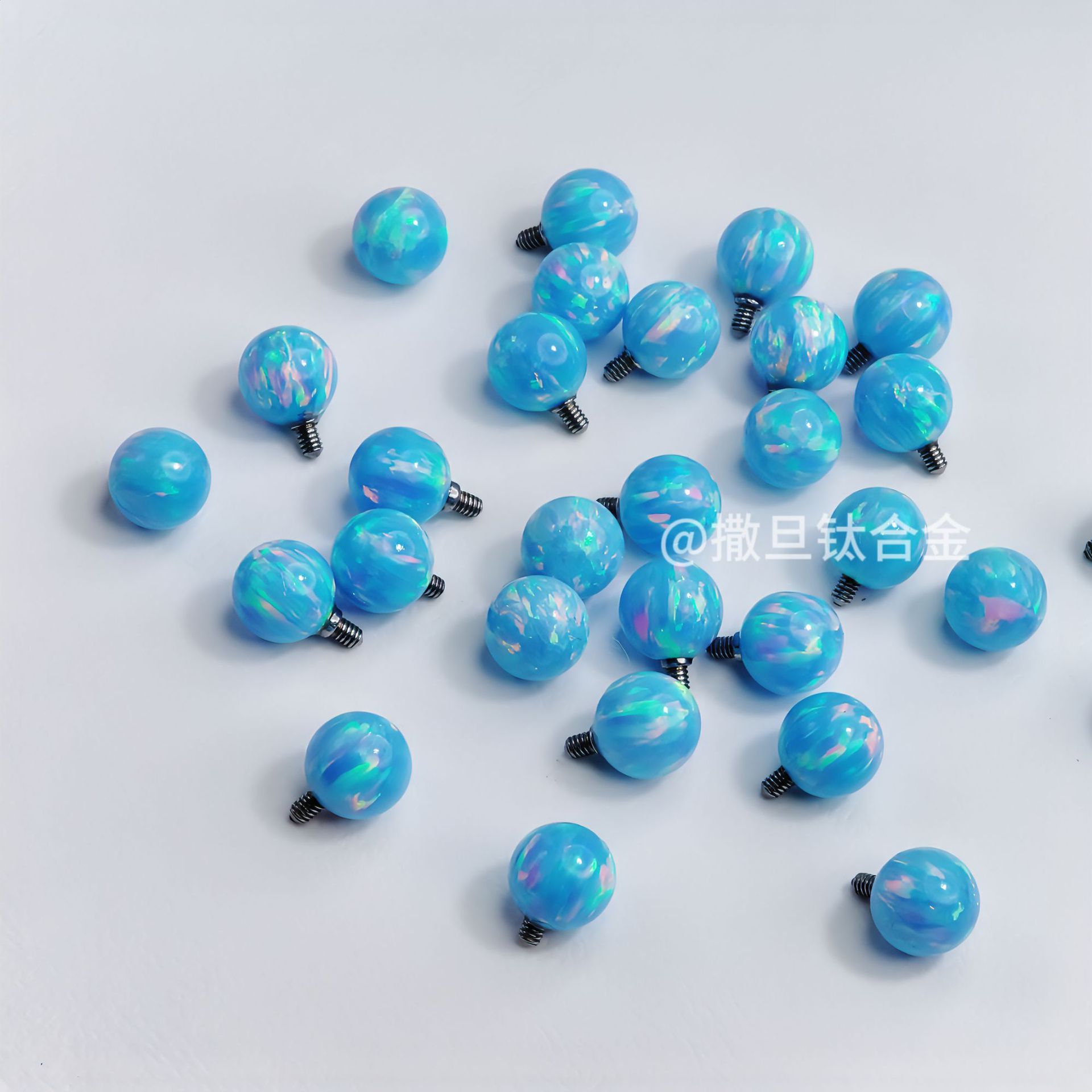 F136 Implantable Titanium Alloy Opal Tongue Barbell internally Threaded Drinkable Anodized Piercing Jewelry - Image 3
