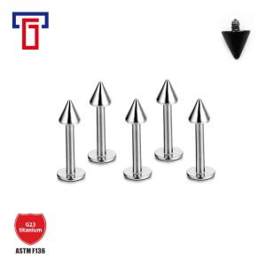 G23 Titanium 1.2mm 14mm Inner Tooth Lip Nail Rod Ball Tongue Ear Nail Body Piercing Jewelry