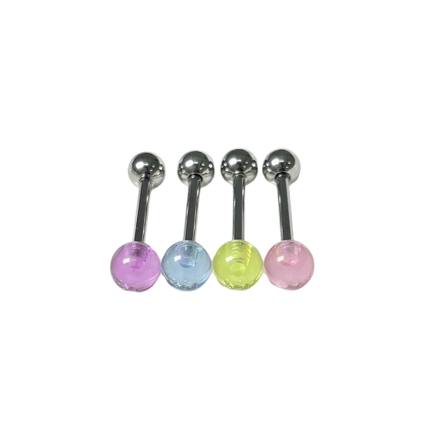 Deep Pink Acrylic Tongue Barbell 18mm 1.6mm External Thread 316L Surgical Steel Tongue Piercing Jewelry - Image 5