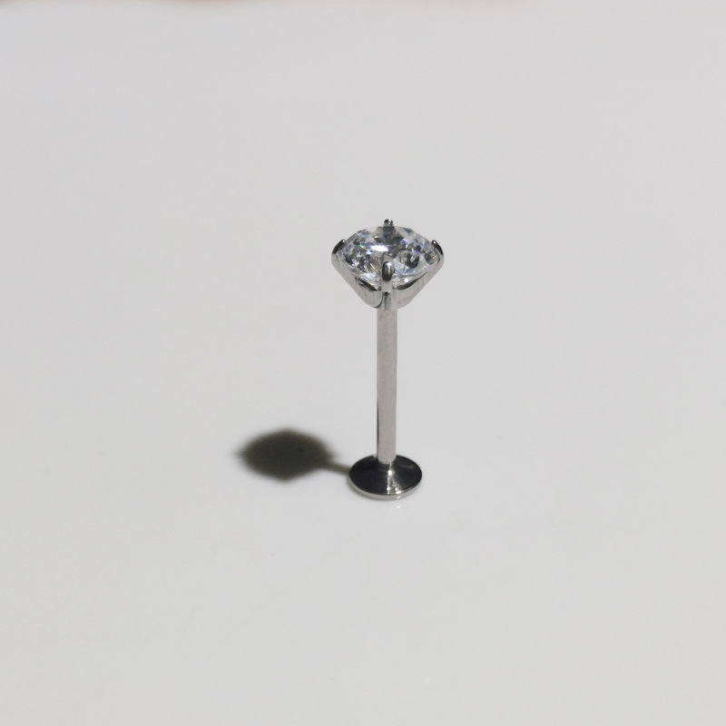 G23 Titanium Lip Piercing Jewelry 5A Zircon Claw Setting Ear Bone Nail Lip Nail - Image 2