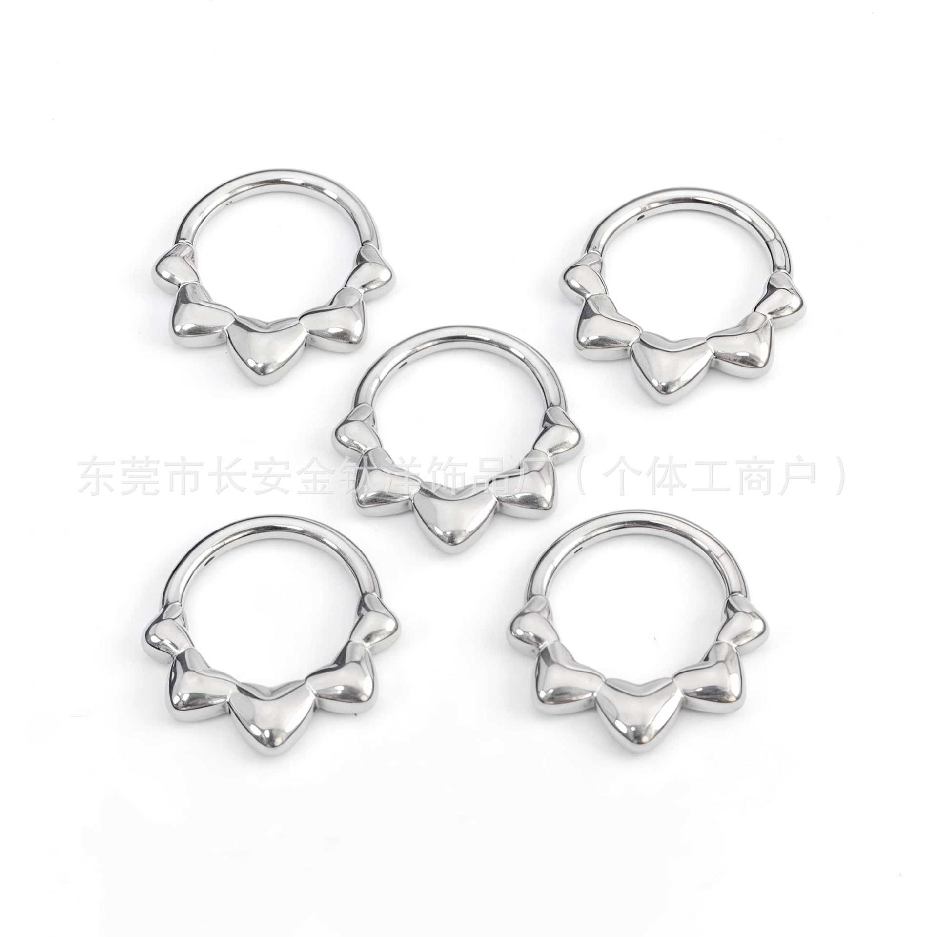 F136 Titanium Heart-Shaped Closed Ring Earring Nose Ring Seamless Ring Piercing Jewelry - Image 5