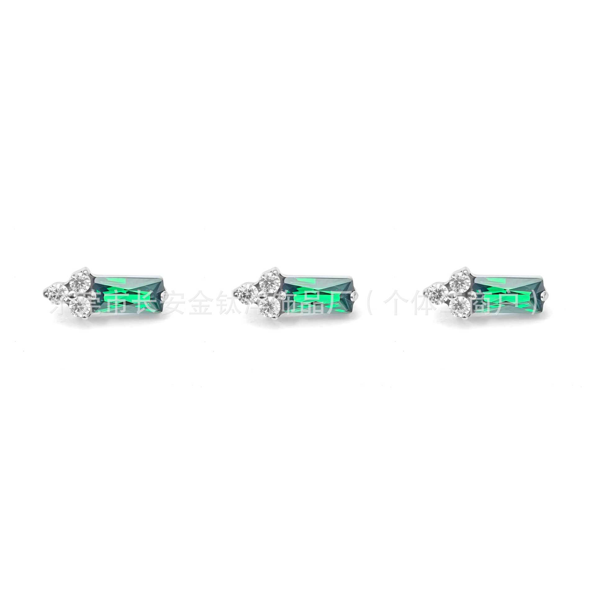 F136 Titanium Irregular Trapezoidal Zircon Lip Stud Ear Cartilage Stud G23 Titanium Alloy Piercing Jewelry - Image 4