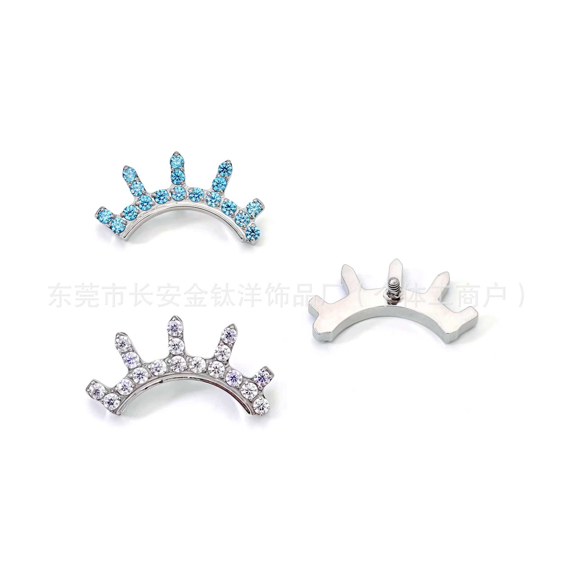 F136 Titanium New Geometric Zircon Earrings Cochlear Nail Ear Bone Nail G23 Titanium Alloy Body Piercing Jewelry - Image 4