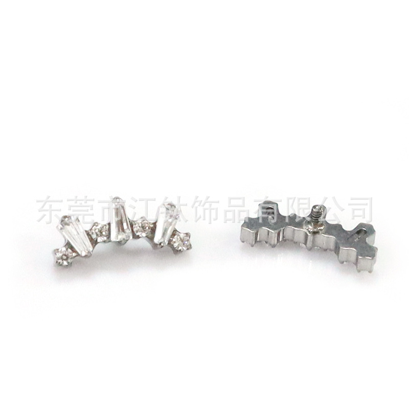 F136 Titanium Ear Cartilage Stud with Lip Nail - G23 Alloy Body Piercing Jewelry - Image 2