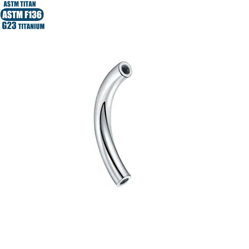 F136 Titanium Alloy Internally Threaded Curved Barbell for Eyebrow, Belly Button, Basic Piercing Replacement Accessories - Black 1.2x10mm - Image 3
