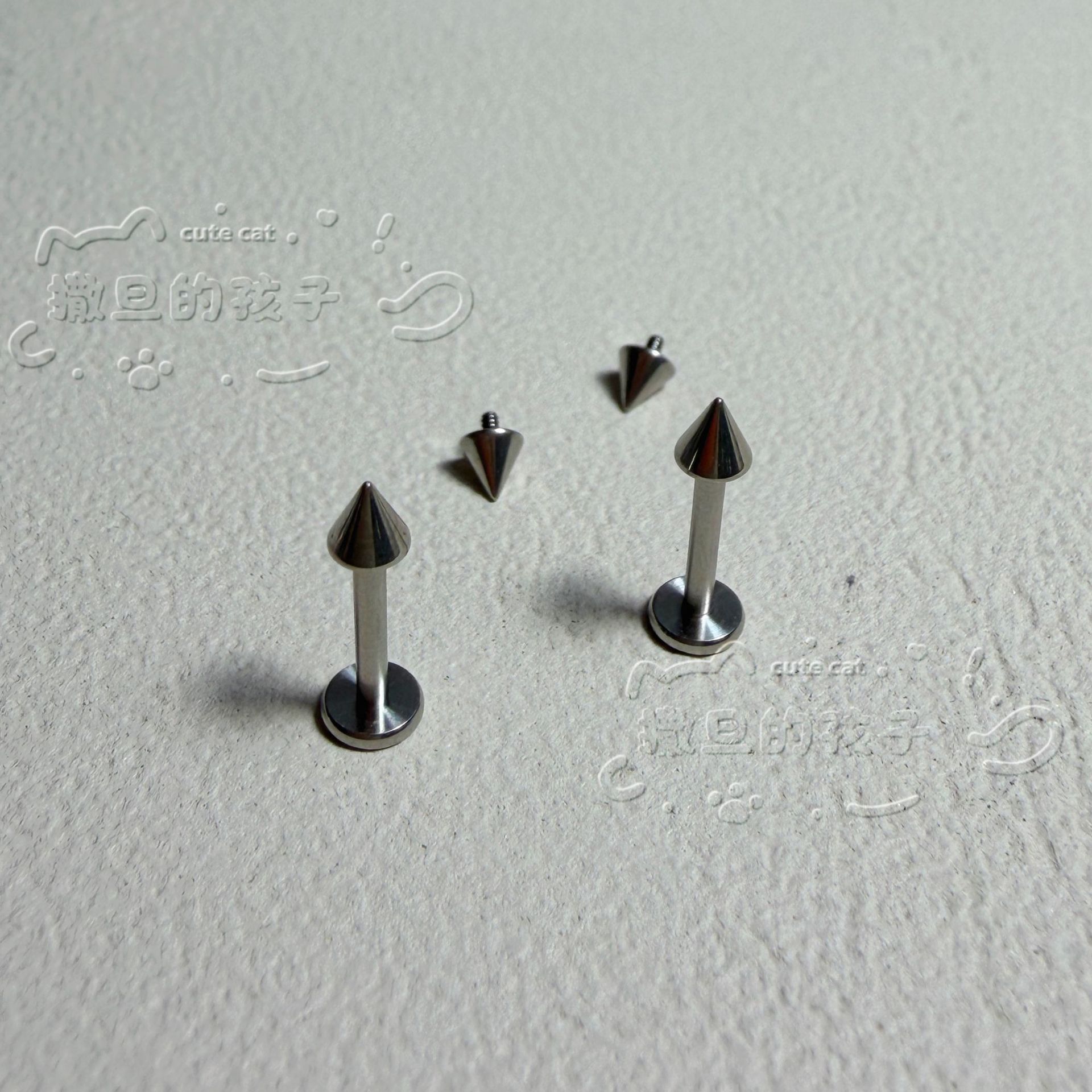 Satan's Child F136 Titanium Alloy Devil Stud Lip Piercing Replacement Basic Stud for Lip Ear Cartilage Piercing Jewelry - Image 5