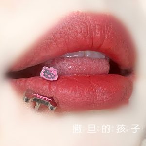 Kitty and Bone Lip Ring - Internally Threaded Titanium Steel Sweet Cool Lip Nail Lip Ring Ear Bone Ring Puncture Jewelry