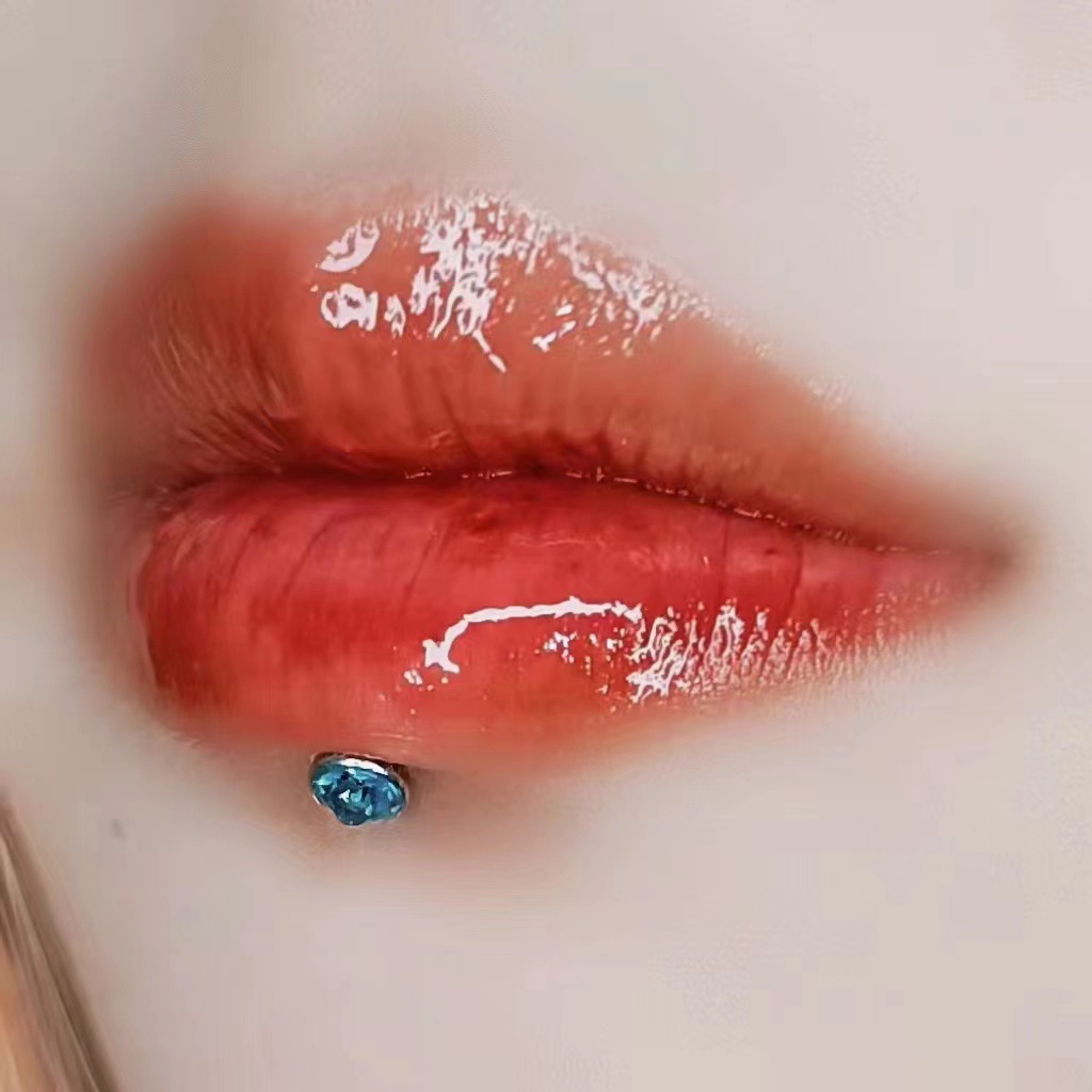 Lip Nail Diamond Inner Tooth Lip Ring Ear Bone Nail Wine Nest Nail Ear Nail Piercing Jewelry Titanium Steel Ins - Image 2