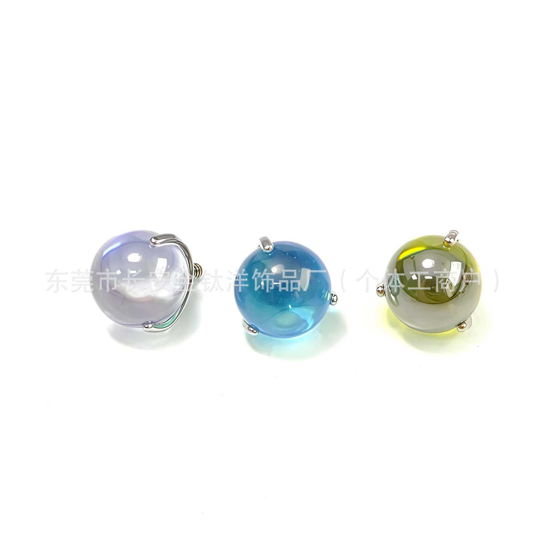 F136 Titanium Round Ball Three-Claw Glass Ball Lip Nail Tongue Nail Ear Nail G23 Titanium Alloy Body Piercing Jewelry Ear Bone Nail - Image 3